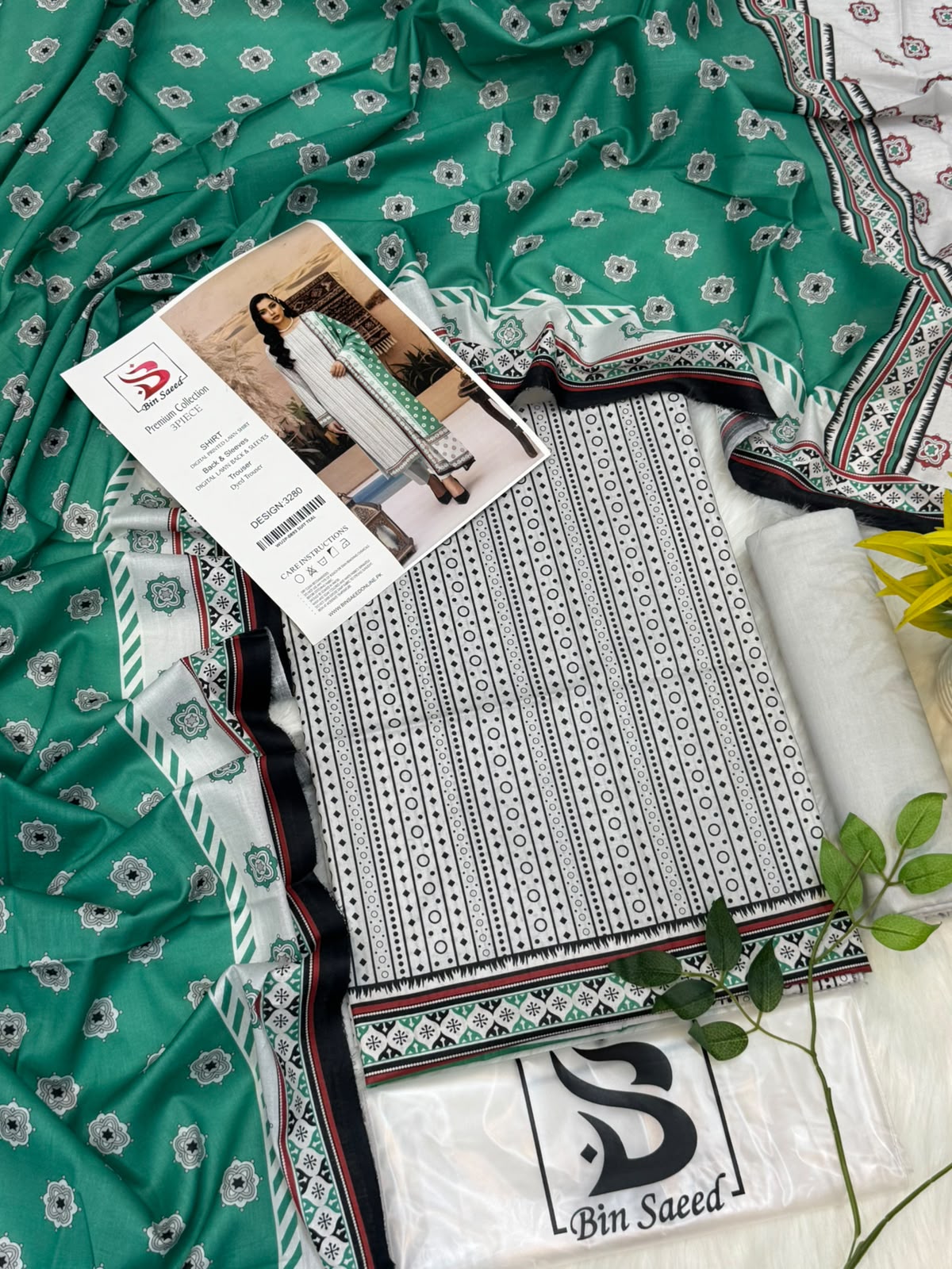 Bin Saeed Lawn Premium Collection 3PC – Wholesale Suits