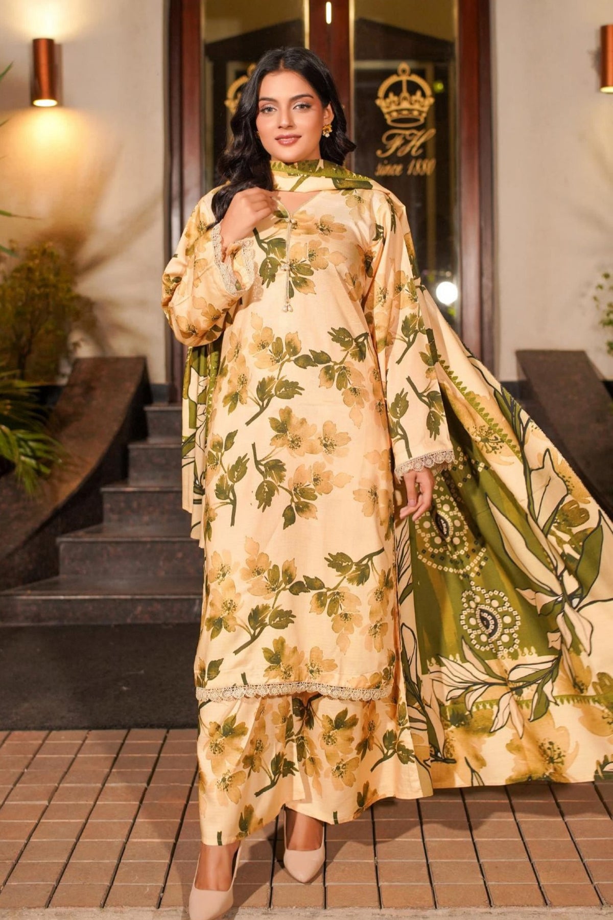 Original LALA Elegant Doriya 3PC Winter Airjet – Unstitched Printed Suits