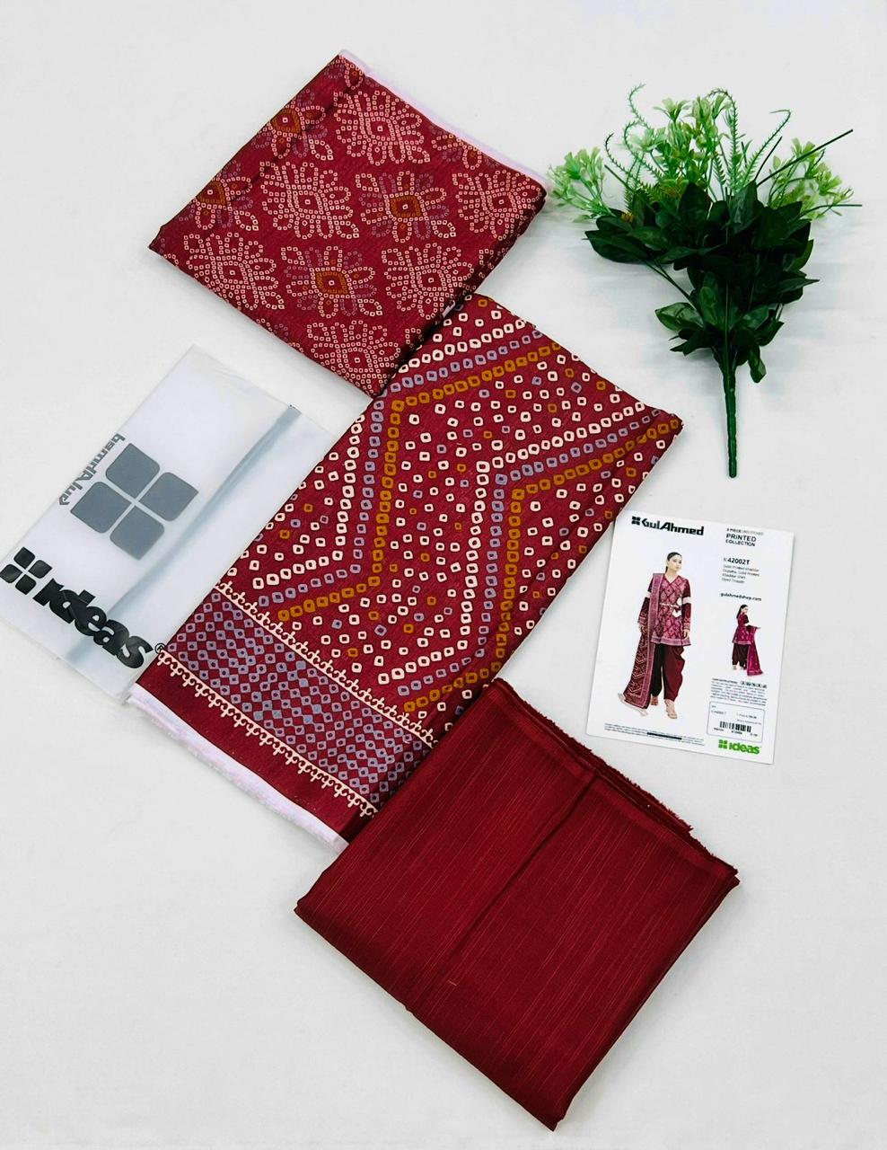 Gul Ahmed Khaddar 3PC – Gold Printed Winter Suit | Original Brand Wholesale