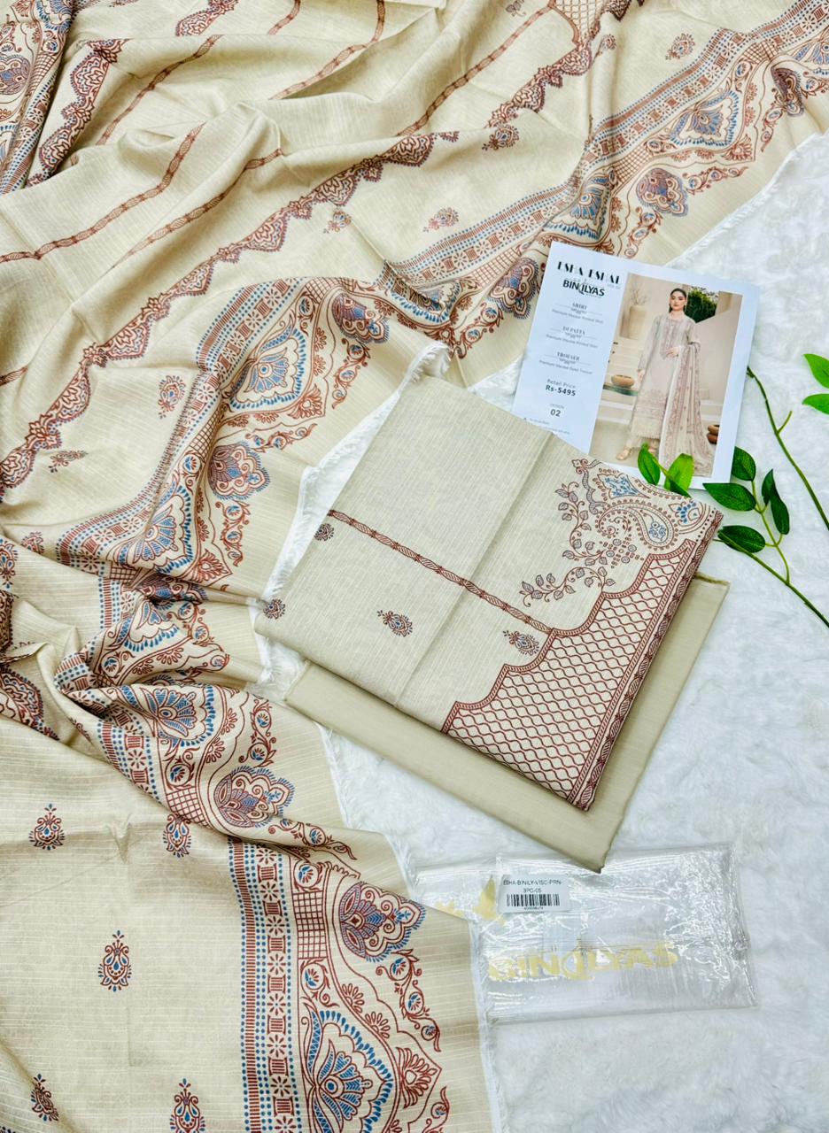 Esha–Eshal by Bin Ilyas Premium Viscose 3-Piece Volumn 1