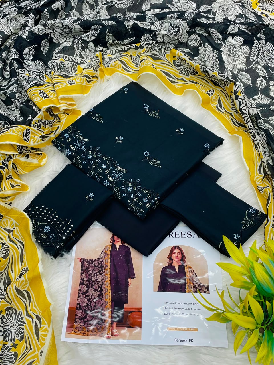 Pareesa Lawn 3PC Printed Premium | Wholesale Suit