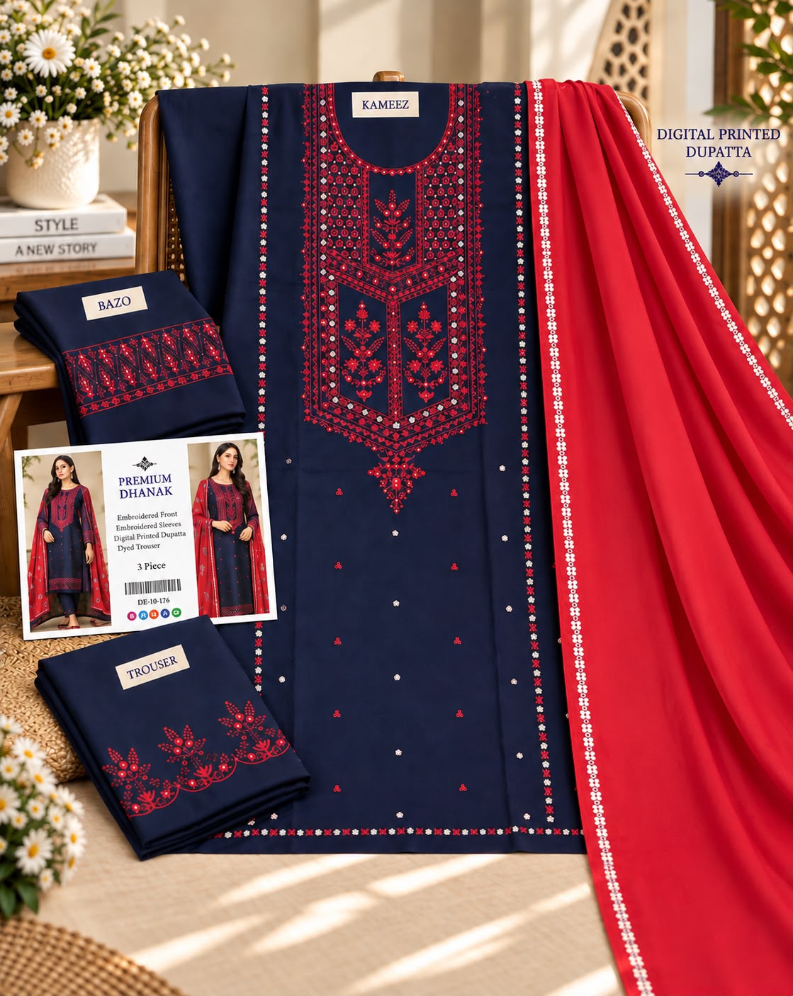 Mix Brand Luxury Dhanak Emb 3PC Winter Collection 2026 | Super Wholesale