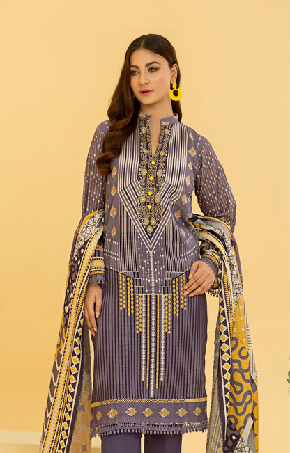 RANGREZA Airjet Khaddar 3PC – Printed Winter Suit | Shahbaz Fabric Store