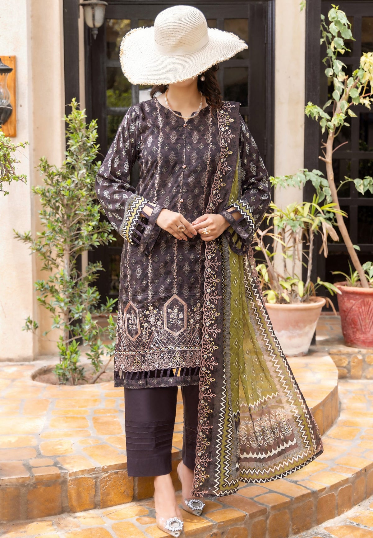 Haya by Hafiz Textile Embroidered Lawn 3PC Suit | Wholesale