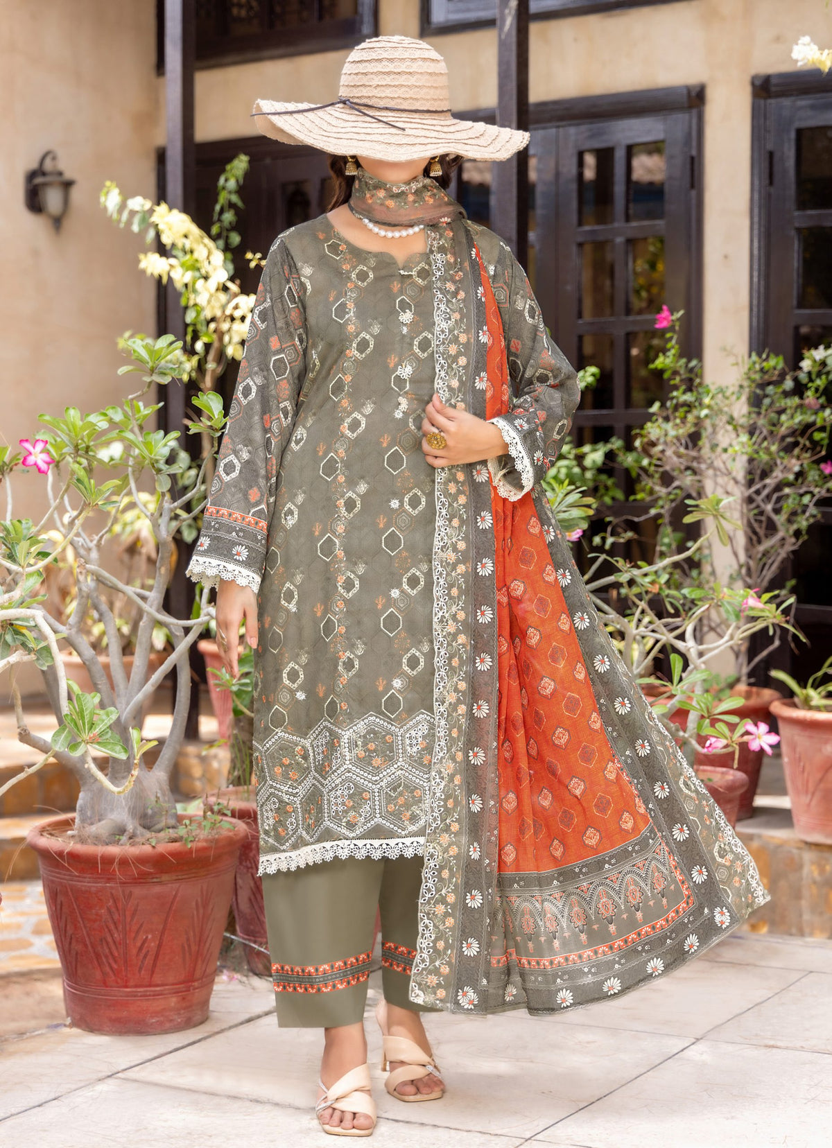 Haya by Hafiz Textile Embroidered Lawn 3PC Suit | Wholesale