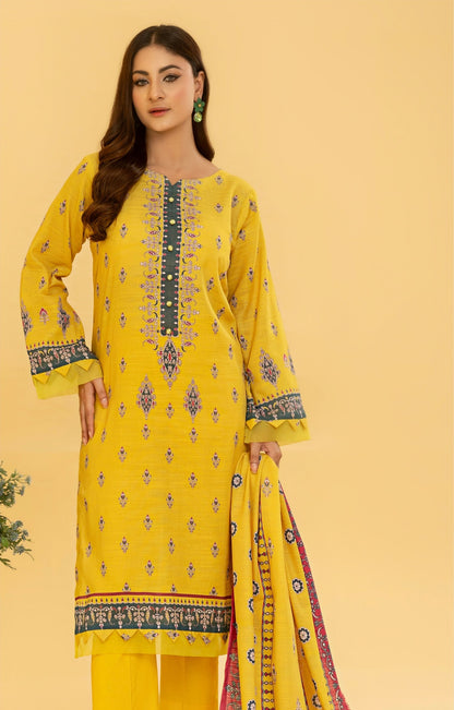 RANGREZA Airjet Khaddar 3PC – Printed Winter Suit | Shahbaz Fabric Store