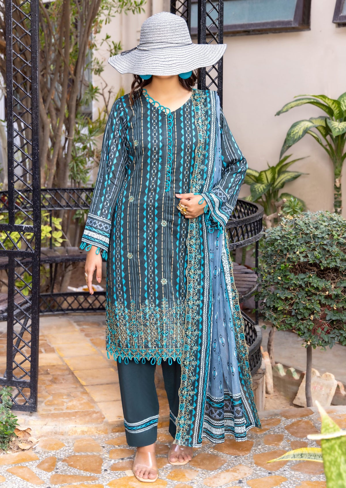Haya by Hafiz Textile Embroidered Lawn 3PC Suit | Wholesale