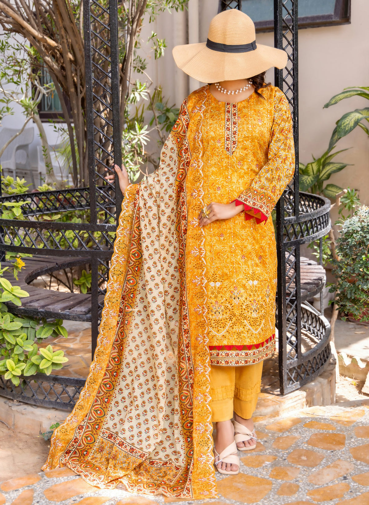 Haya by Hafiz Textile Embroidered Lawn 3PC Suit | Wholesale