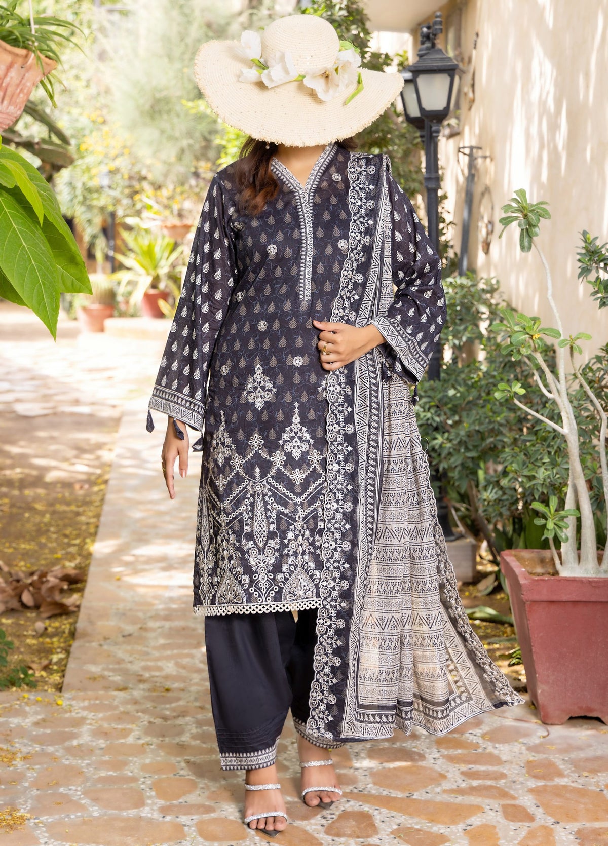 Haya by Hafiz Textile Embroidered Lawn 3PC Suit | Wholesale