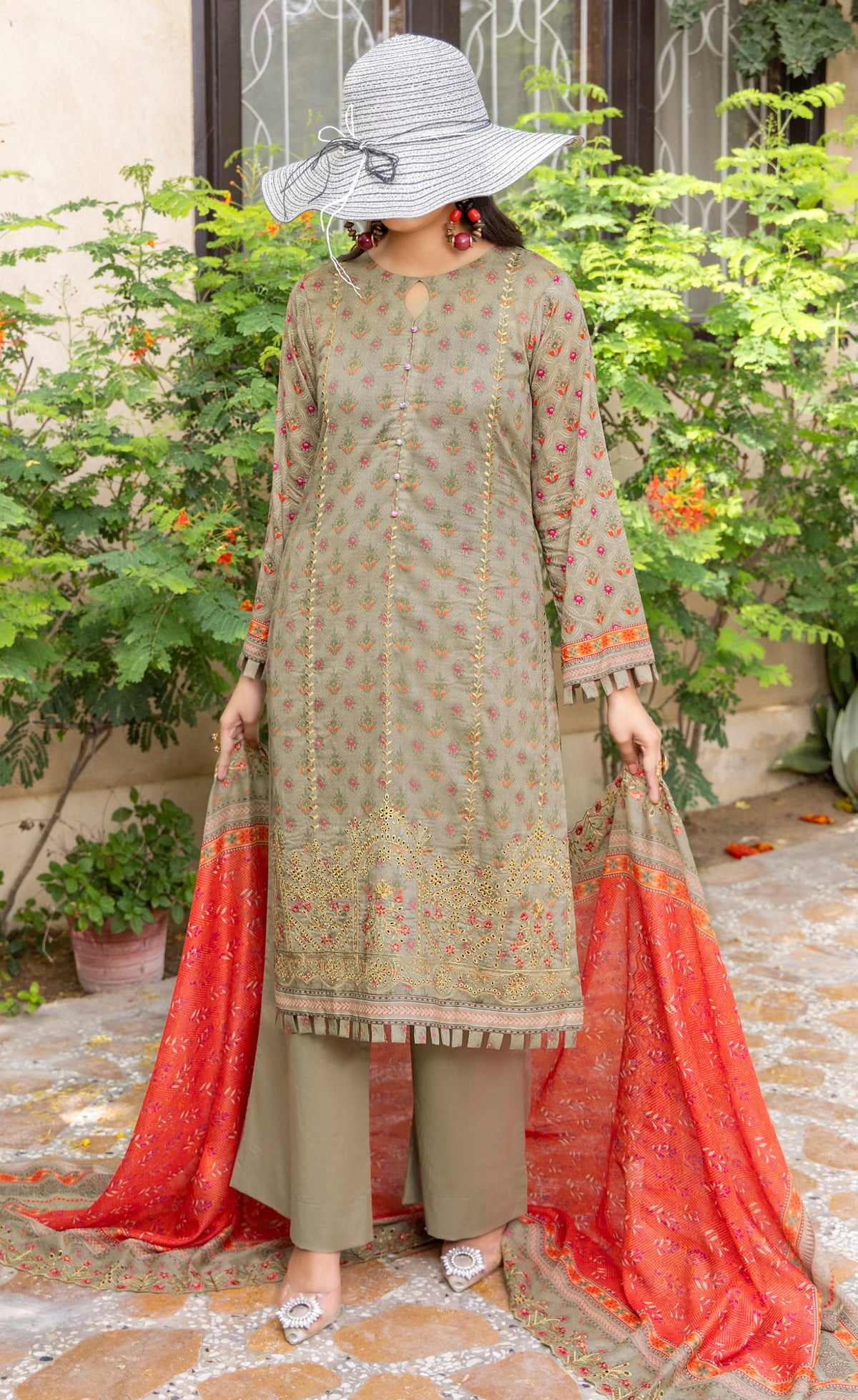 Haya by Hafiz Textile Embroidered Lawn 3PC Suit | Wholesale