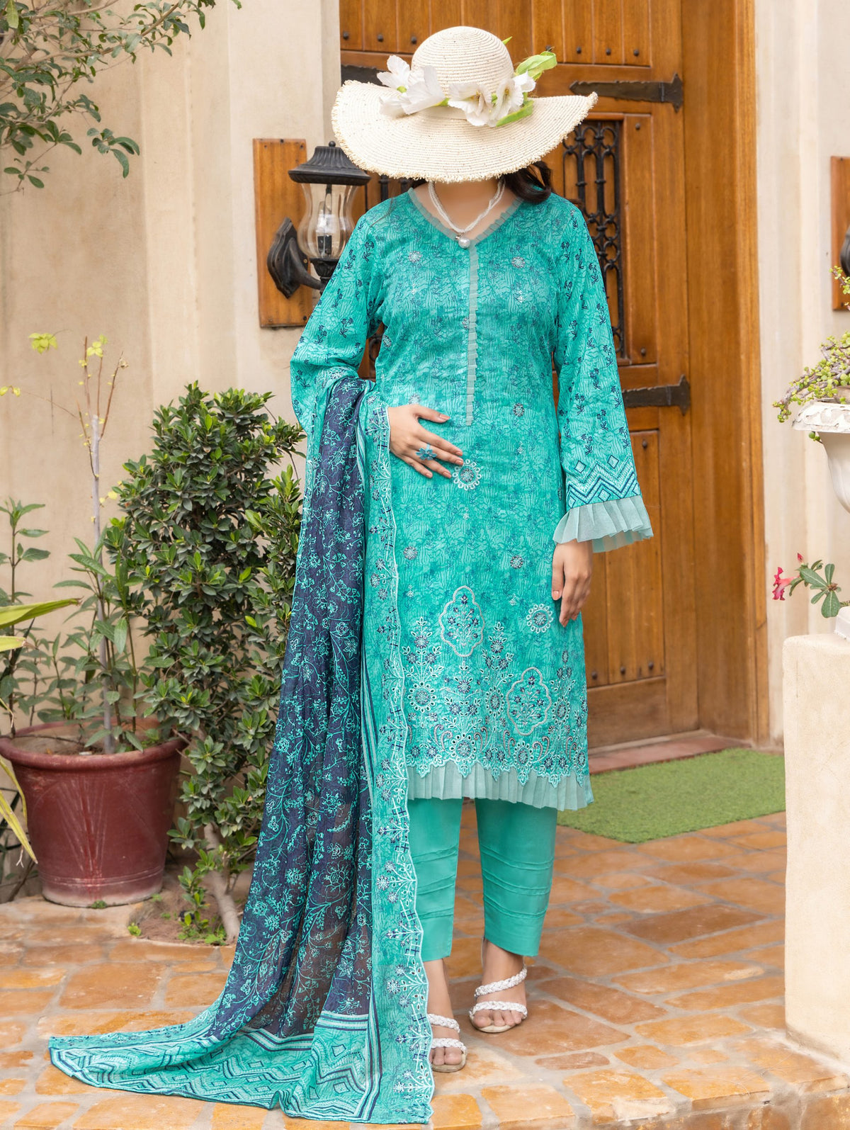Haya by Hafiz Textile Embroidered Lawn 3PC Suit | Wholesale