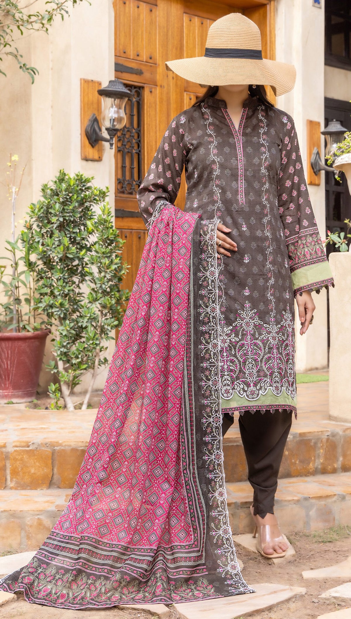 Haya by Hafiz Textile Embroidered Lawn 3PC Suit | Wholesale