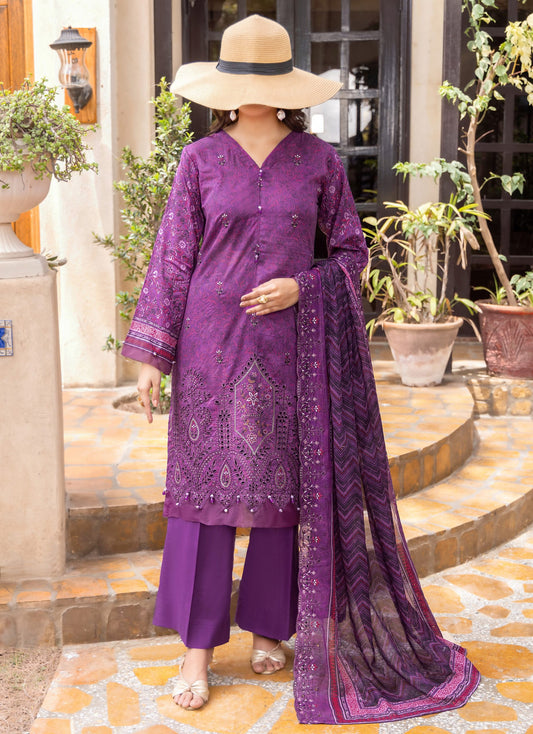 Haya by Hafiz Textile Embroidered Lawn 3PC Suit | Wholesale