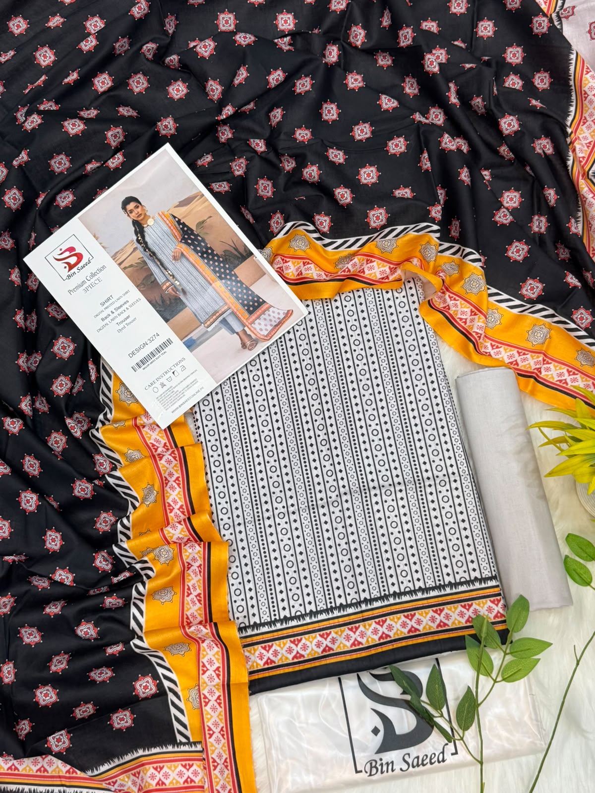 Bin Saeed Lawn Premium Collection 3PC – Wholesale Suits
