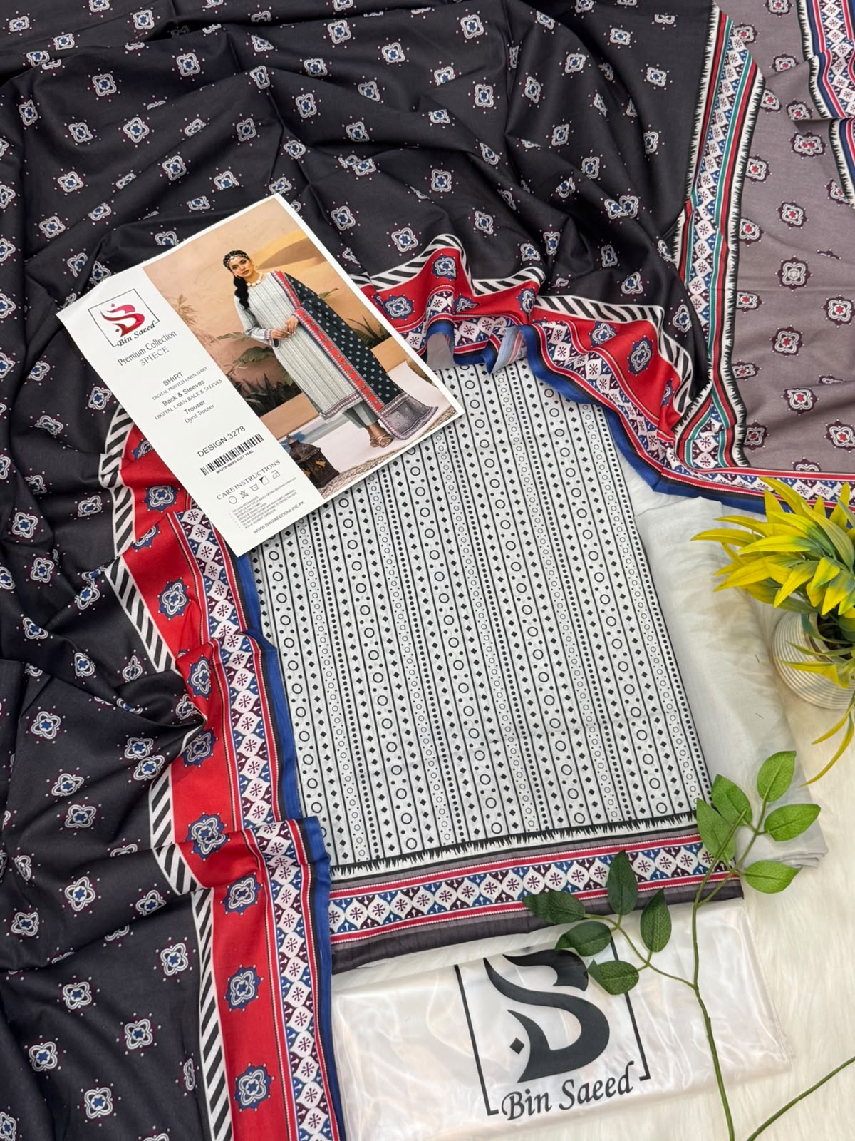 Bin Saeed Lawn Premium Collection 3PC – Wholesale Suits