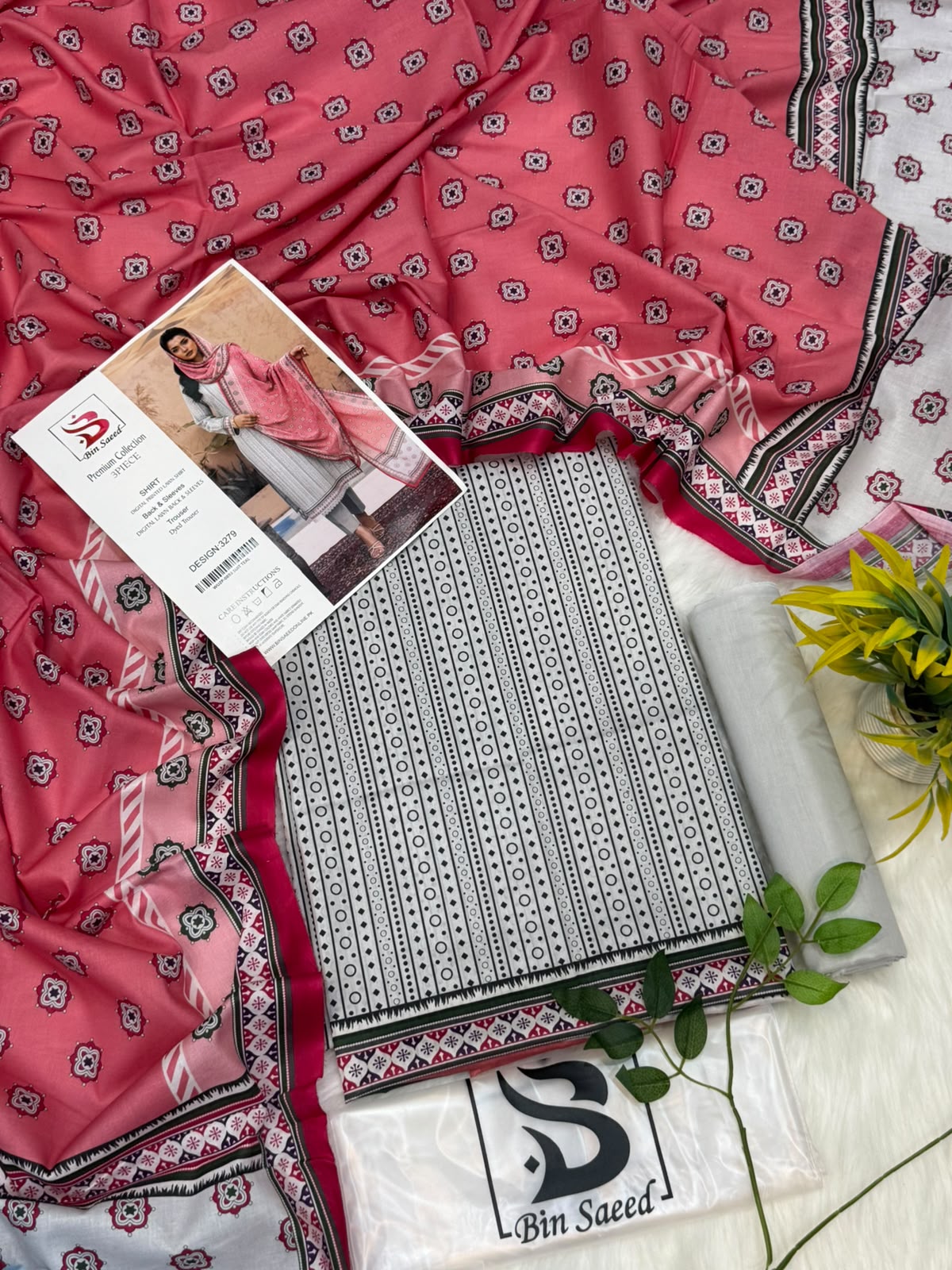 Bin Saeed Lawn Premium Collection 3PC – Wholesale Suits