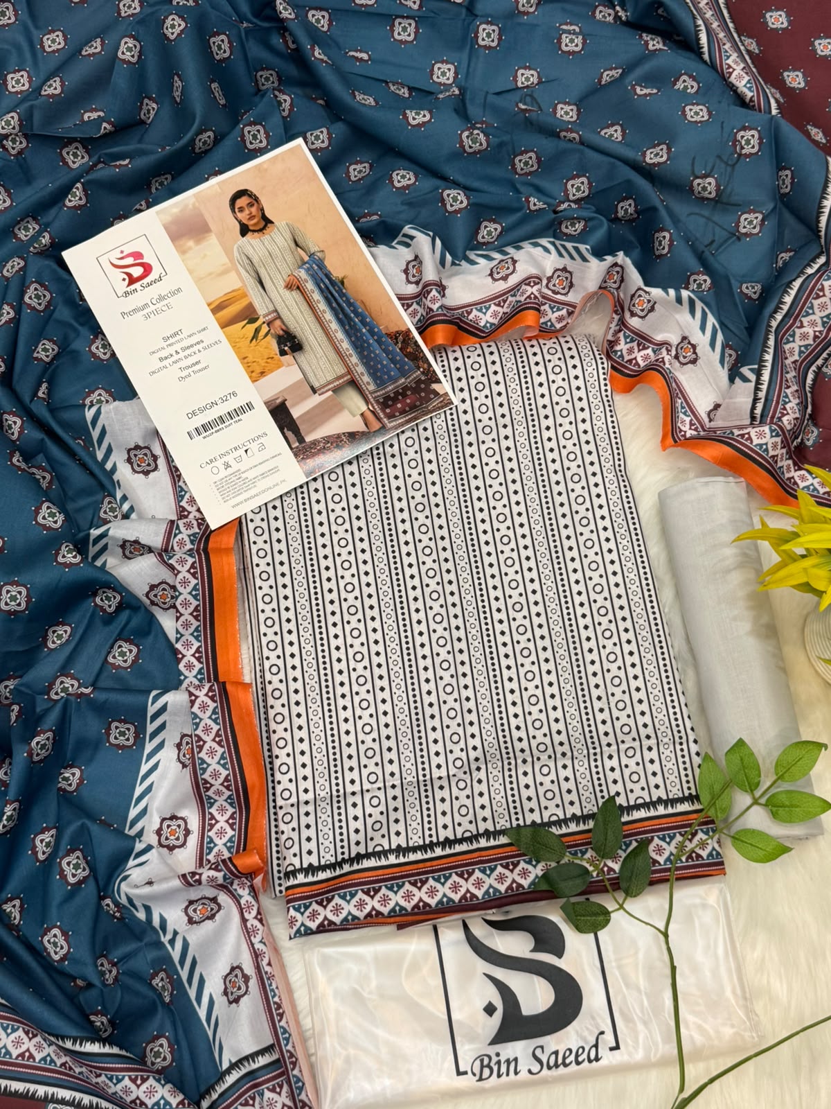 Bin Saeed Lawn Premium Collection 3PC – Wholesale Suits