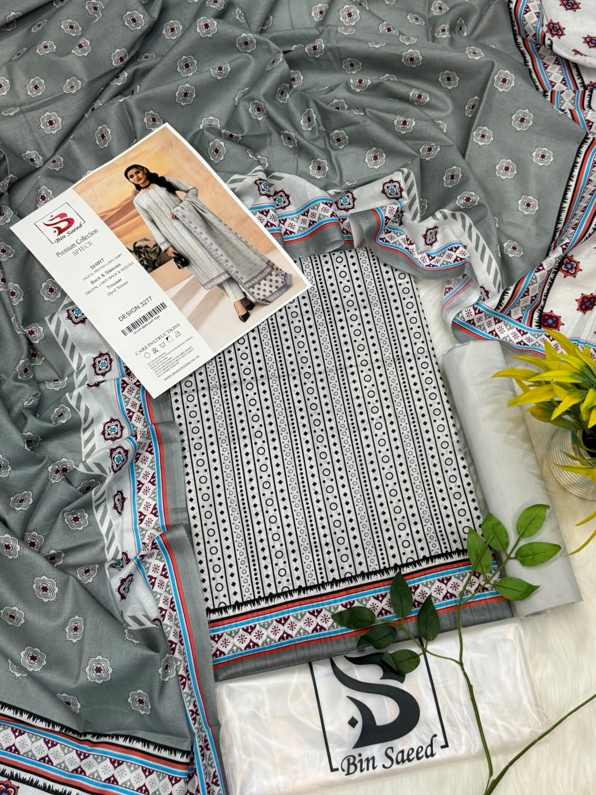 Bin Saeed Lawn Premium Collection 3PC – Wholesale Suits