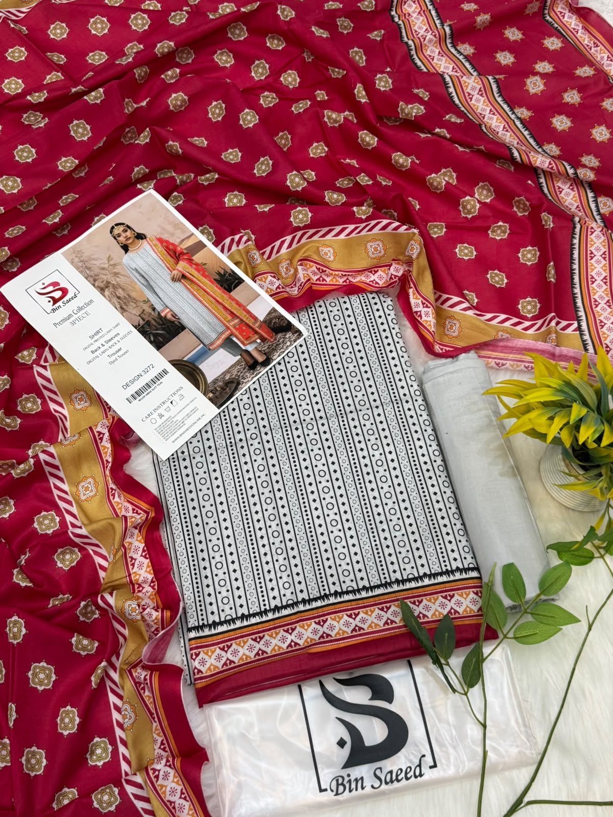 Bin Saeed Lawn Premium Collection 3PC – Wholesale Suits