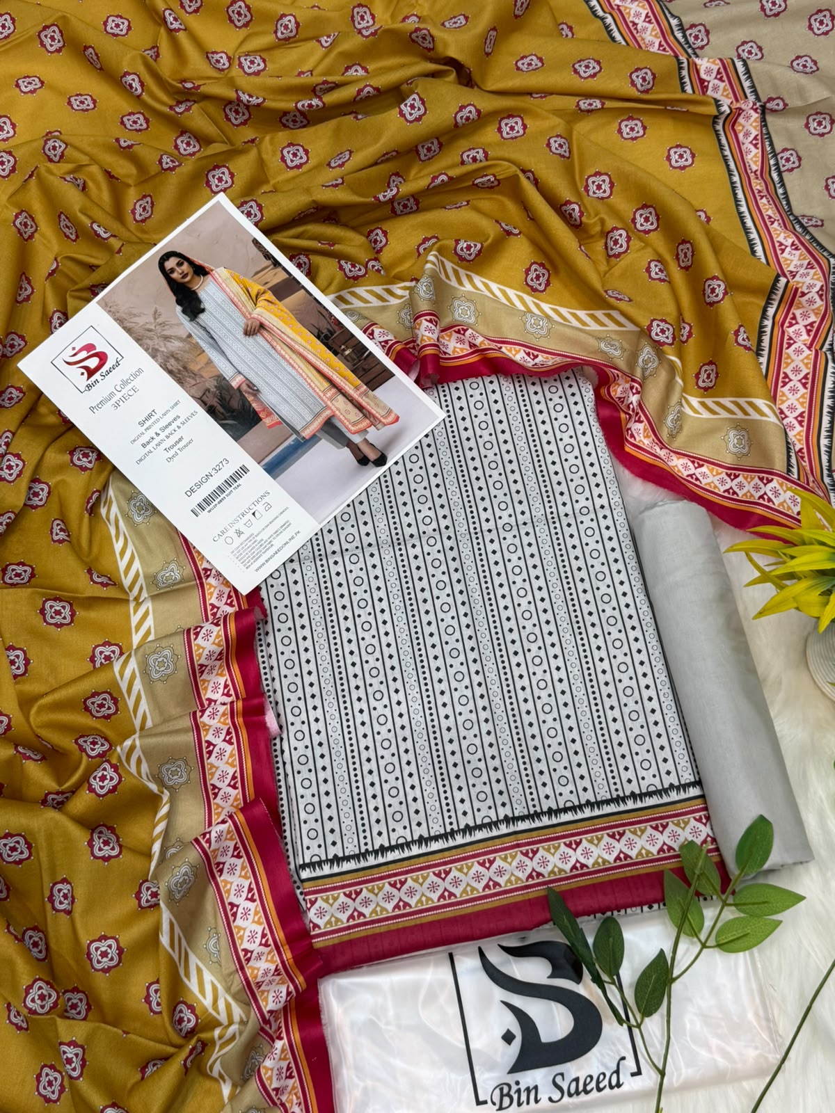 Bin Saeed Lawn Premium Collection 3PC – Wholesale Suits