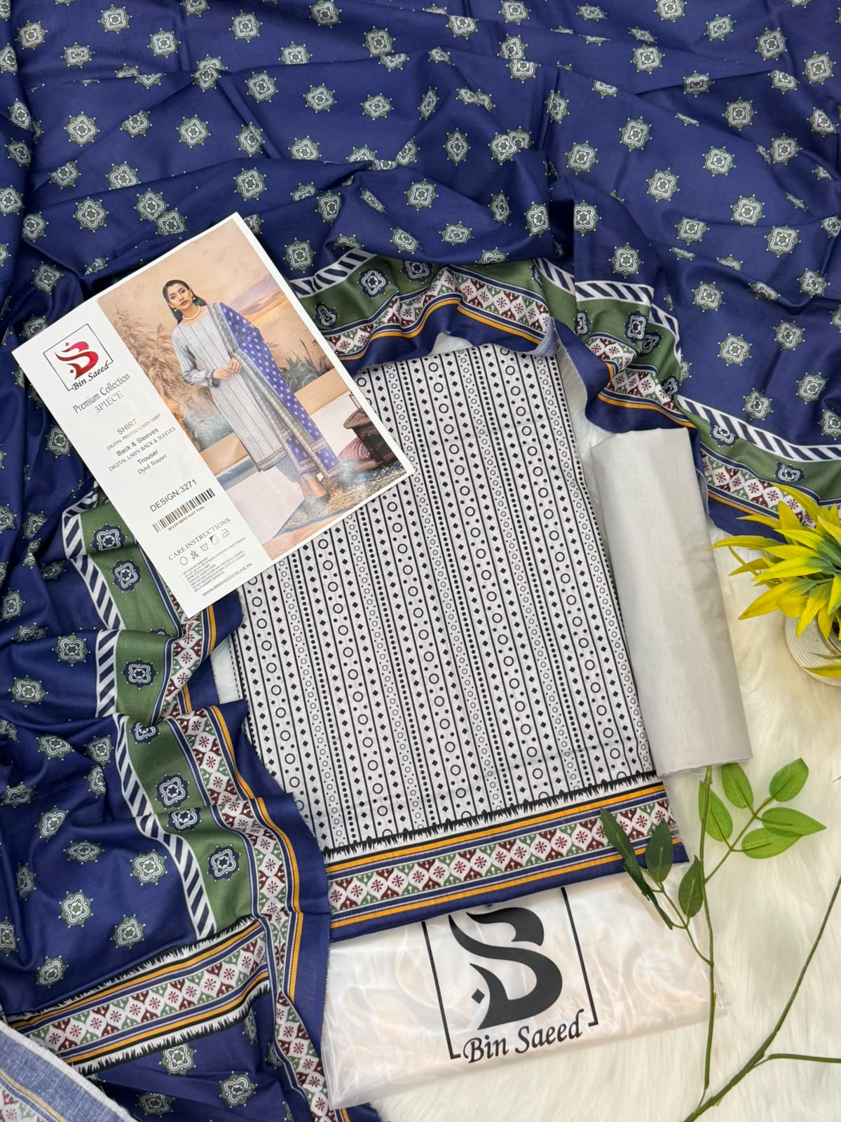 Bin Saeed Lawn Premium Collection 3PC – Wholesale Suits