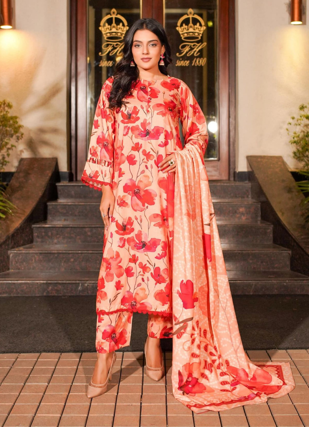 Original LALA Elegant Doriya 3PC Winter Airjet – Unstitched Printed Suits