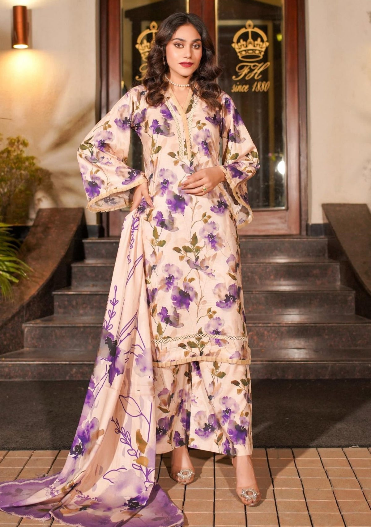 Original LALA Elegant Doriya 3PC Winter Airjet – Unstitched Printed Suits