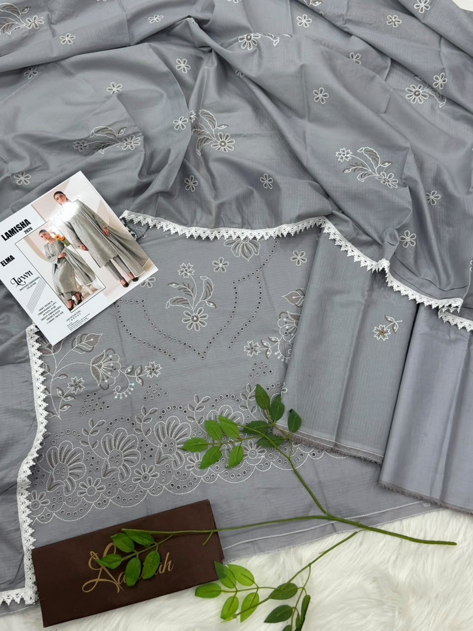 Elma by Lamisha Lux Emb Lawn 3PC – Wholesale Suits