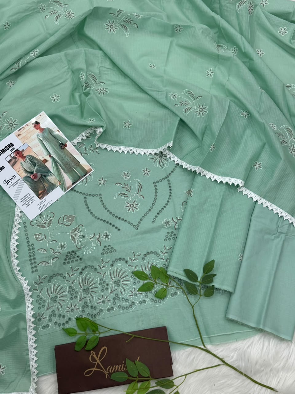 Elma by Lamisha Lux Emb Lawn 3PC – Wholesale Suits