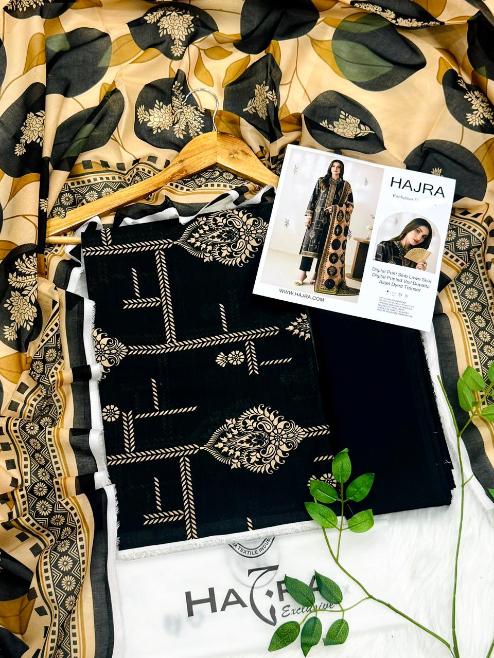 Hajra Slub Lawn 3PC With Voil Dupatta – Wholesale Suits