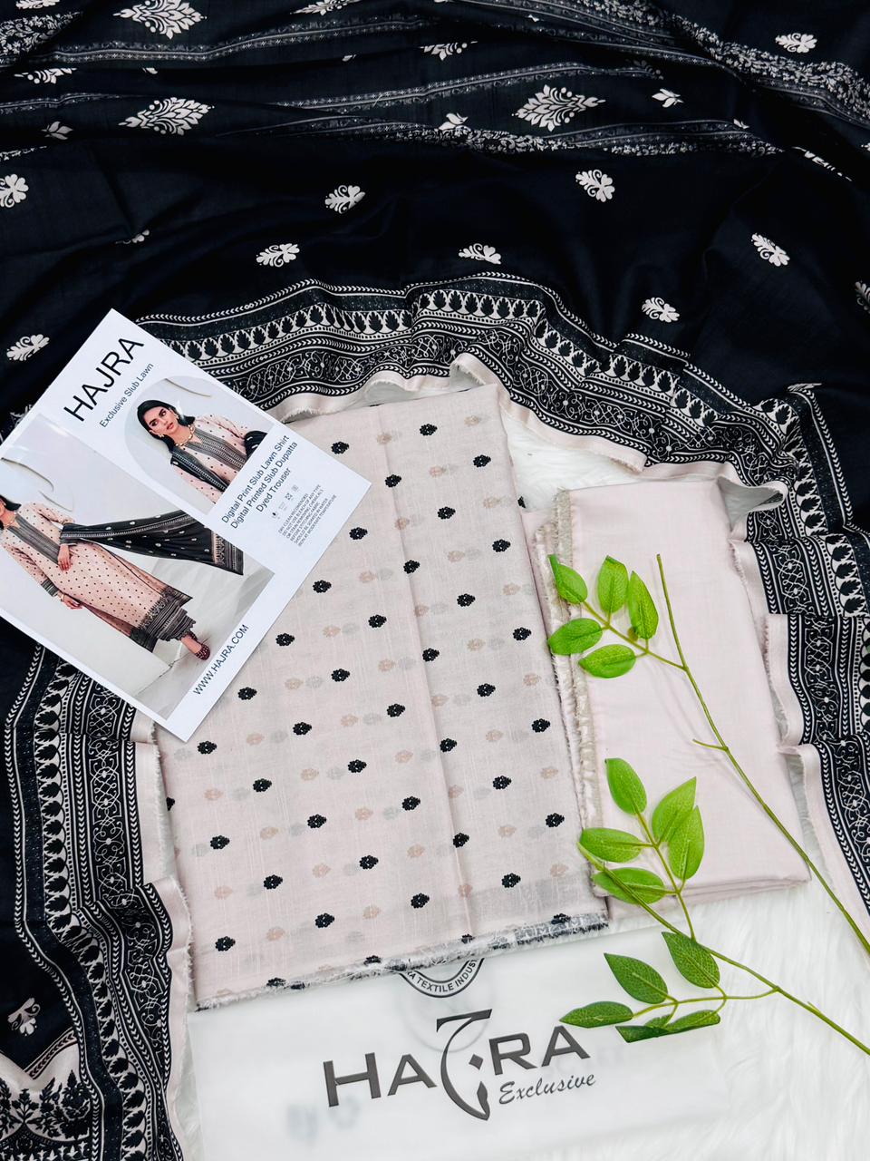 Hajra Slub Lawn 3PC With Slub Dupatta – Wholesale Suits