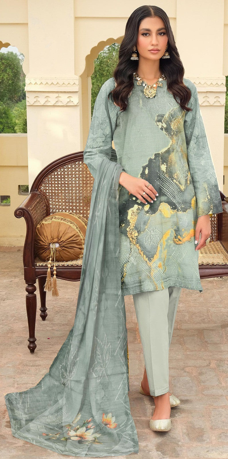 Heer Designer Lawn Bana Dora 3PC  Suit | Wholesale