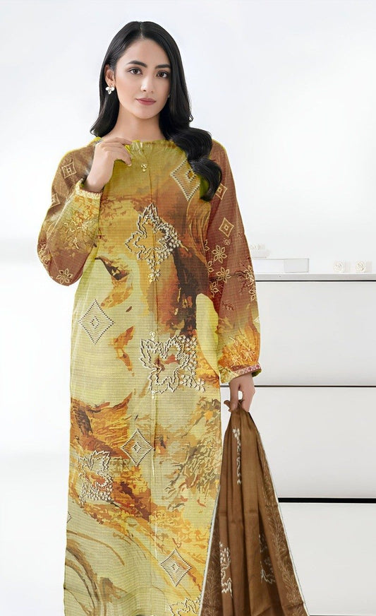Heer Designer Lawn Bana Dora 3PC  Suit | Wholesale
