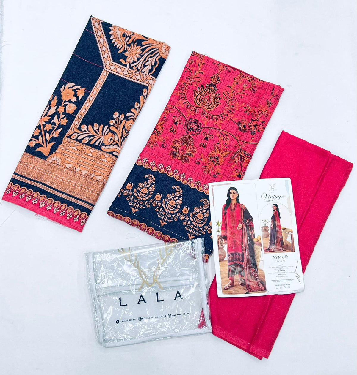Lala Karandi 3PC Wholesale Suits | Shahbaz Fabric Store