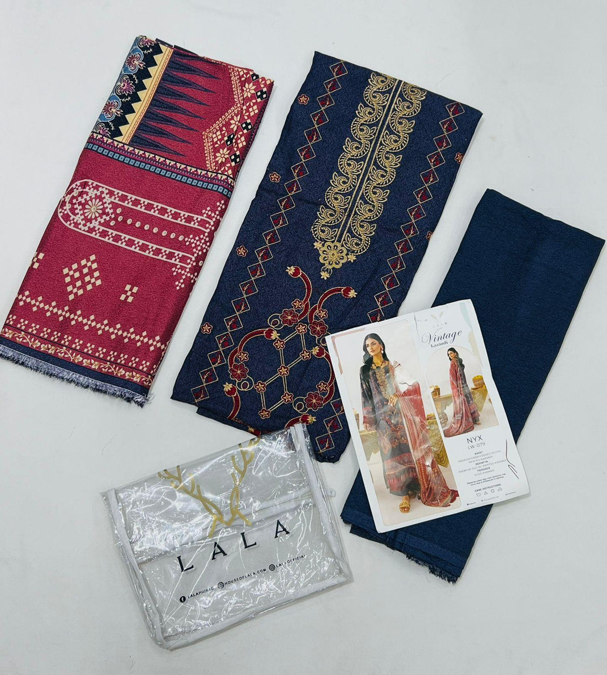 Lala Karandi 3PC Wholesale Suits | Shahbaz Fabric Store