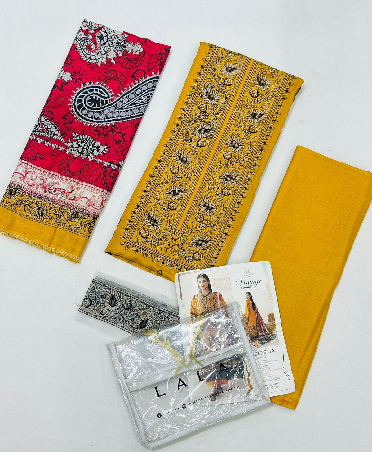 Lala Karandi 3PC Wholesale Suits | Shahbaz Fabric Store