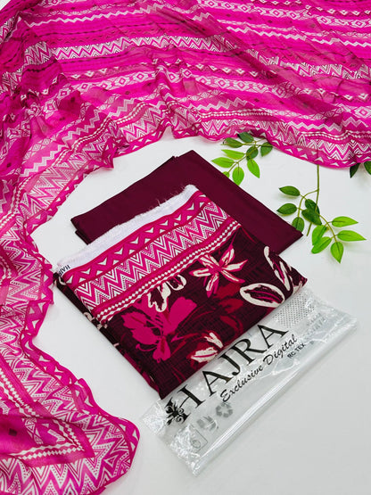 Hajra Silk Viscose 3PC Winter Collection | Wholesale Suits