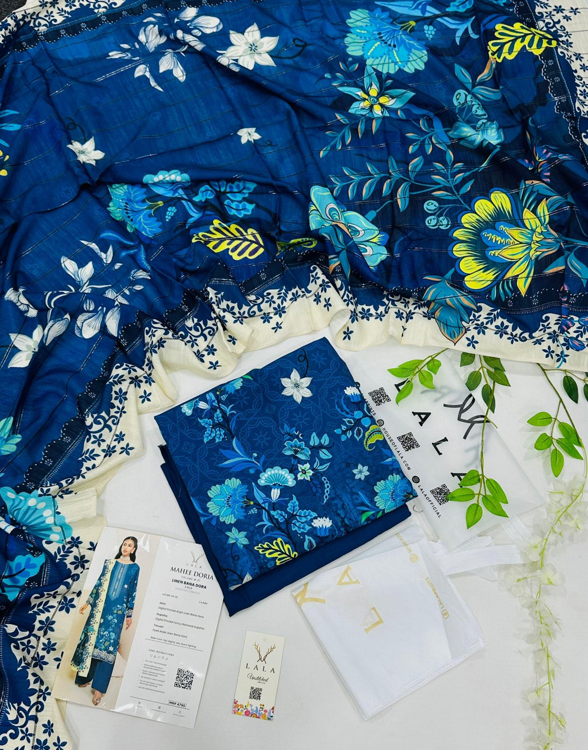 LALA Airjet Mahee Doria Linen 3PC Unstitched | Winter Collection 2025