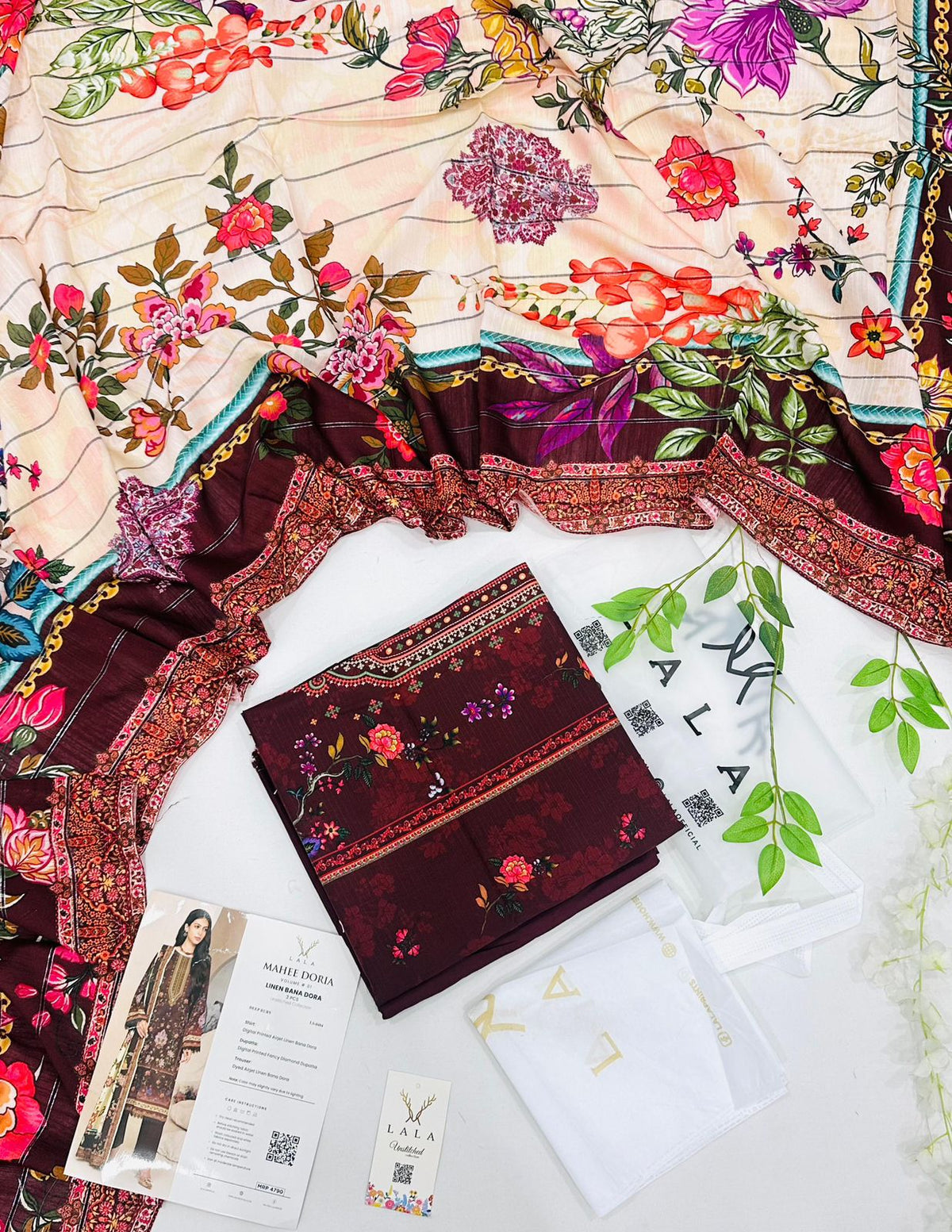 LALA Airjet Mahee Doria Linen 3PC Unstitched | Winter Collection 2025