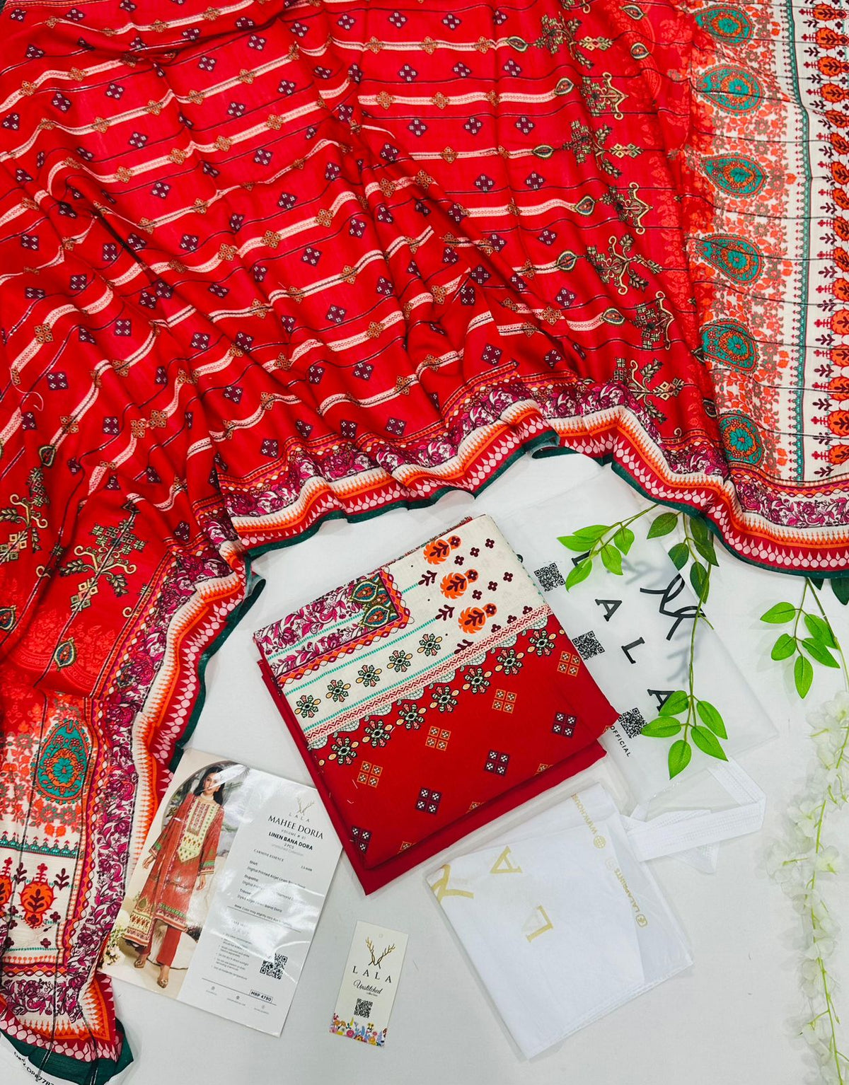LALA Airjet Mahee Doria Linen 3PC Unstitched | Winter Collection 2025