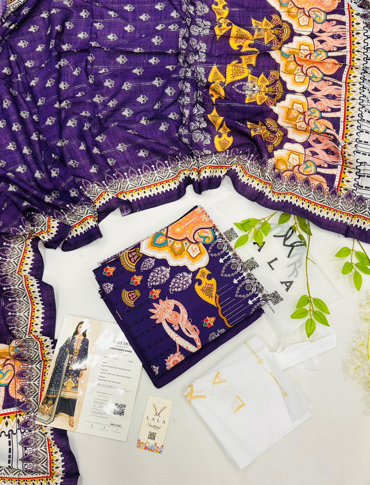 LALA Airjet Mahee Doria Linen 3PC Unstitched | Winter Collection 2025