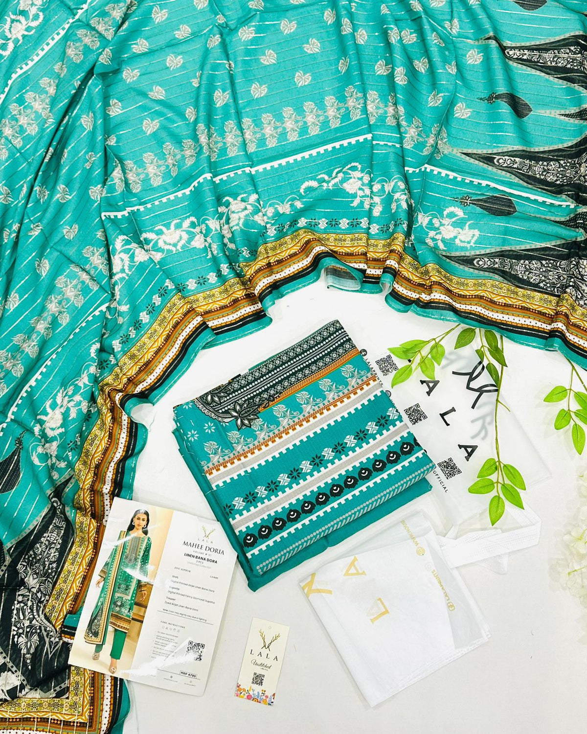 LALA Airjet Mahee Doria Linen 3PC Unstitched | Winter Collection 2025