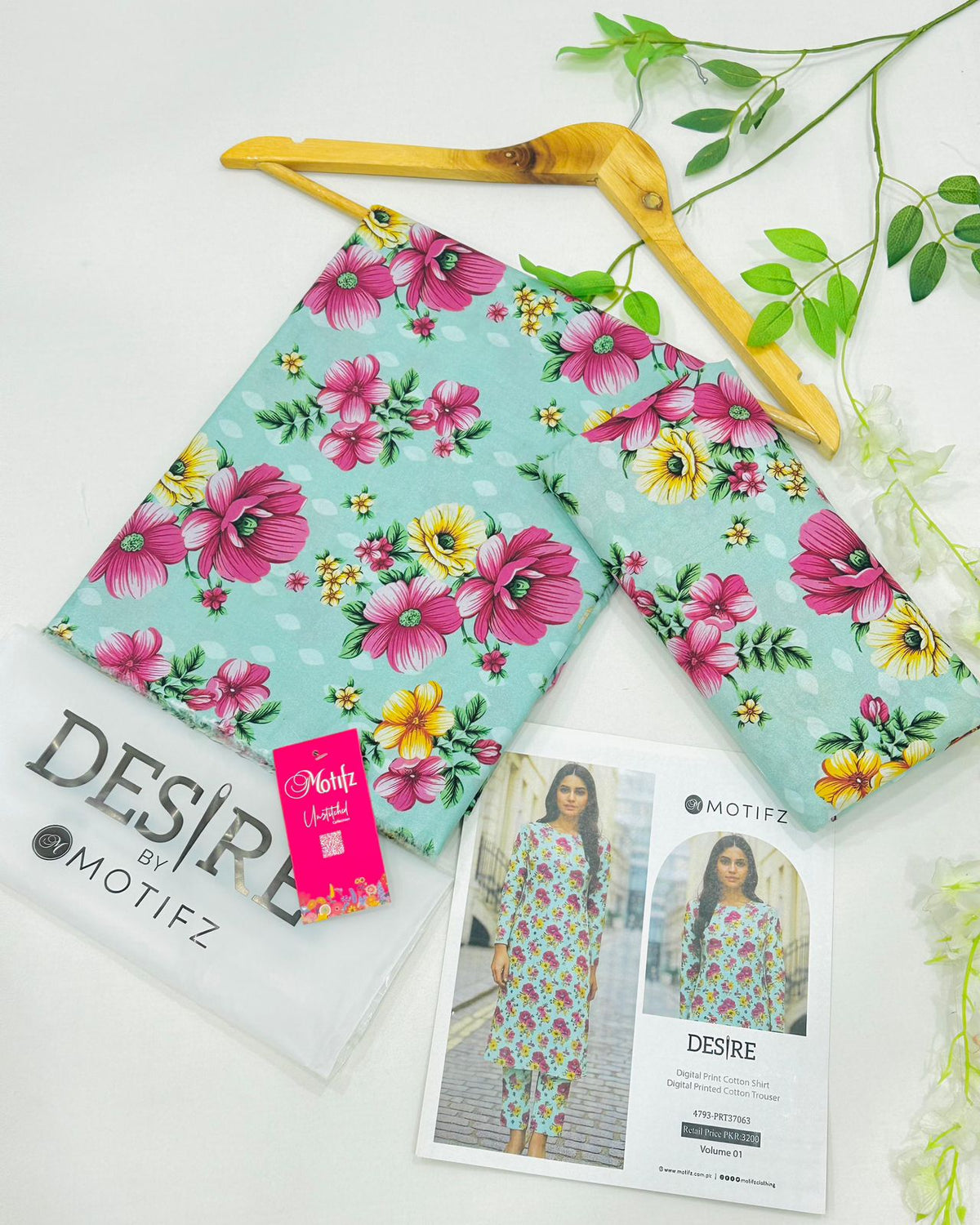 Desire by Motifz Cotton 2PC Suits | Unstitched Mid Summer Collection