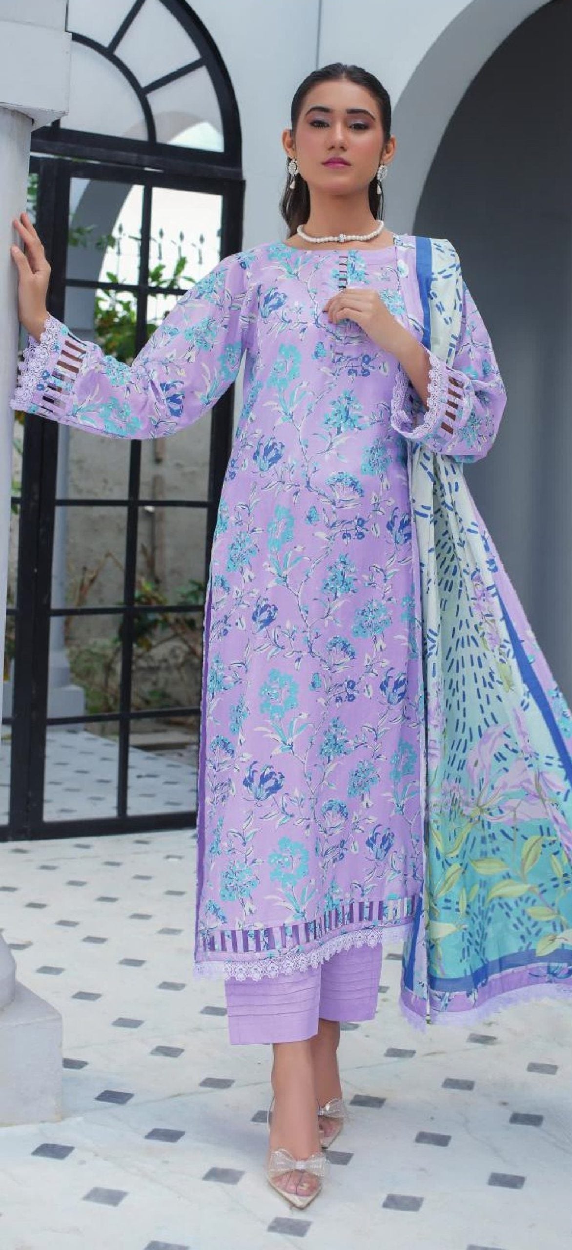 LALA by Madham Unstitched Lawn 3PC | Wholesale Suits