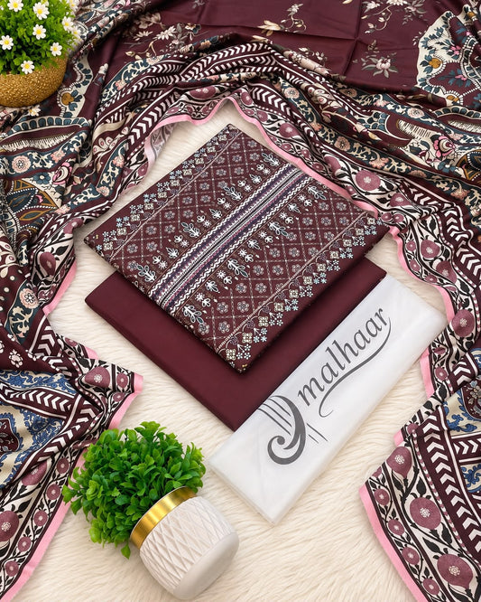 Malhaar Premium Printed Linen 4PC Winter Collection 2026-27 | Super Wholesale