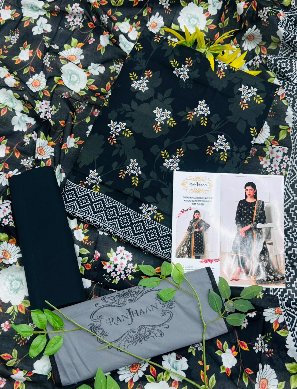 Ranjhaan Premium Lawn 3PC – Wholesale Suits