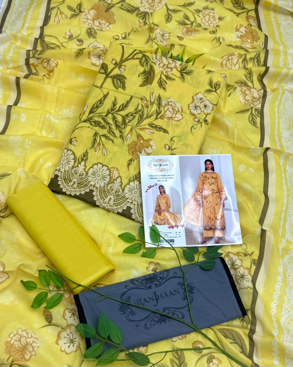 Ranjhaan Premium Lawn 3PC – Wholesale Suits