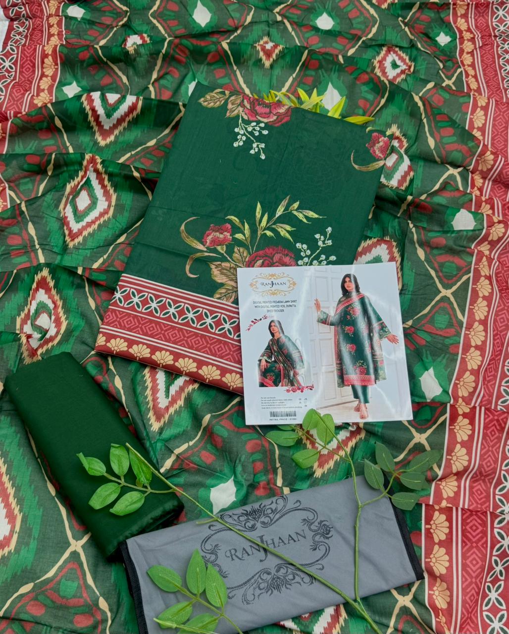 Ranjhaan Premium Lawn 3PC – Wholesale Suits