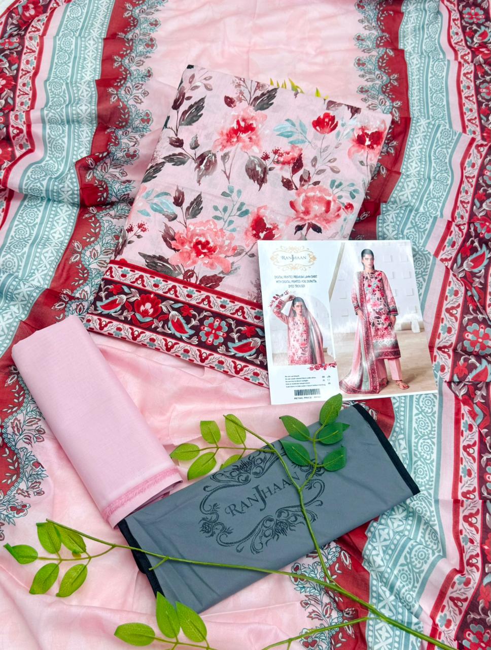 Ranjhaan Premium Lawn 3PC – Wholesale Suits