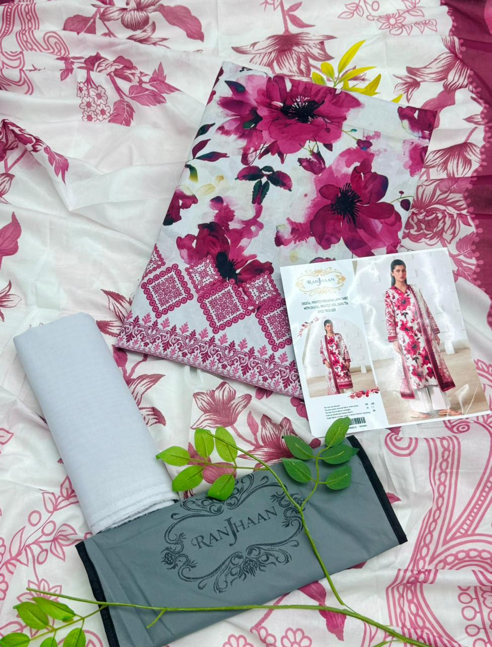 Ranjhaan Premium Lawn 3PC – Wholesale Suits